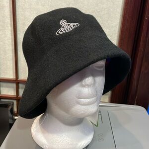 Vivienne Westwood Black Wool Orb Logo Bucket Hat